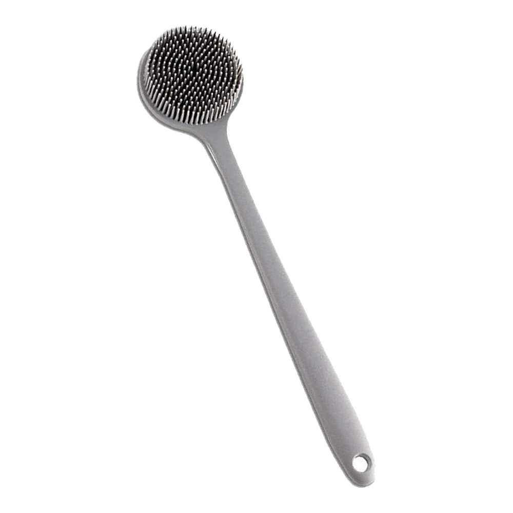 Silicone Body Brush Bath Brush Back Scrubber Long Handle Bath Shower Brush-Grey