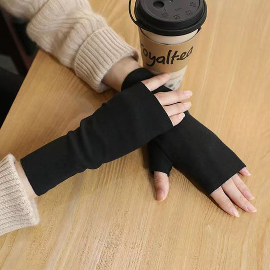 3 Pair Fingerless Warm Gloves with Thumb Hole Black