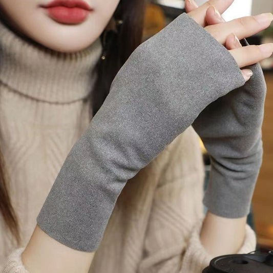 3 Pair Fingerless Warm Gloves with Thumb Hole Grey