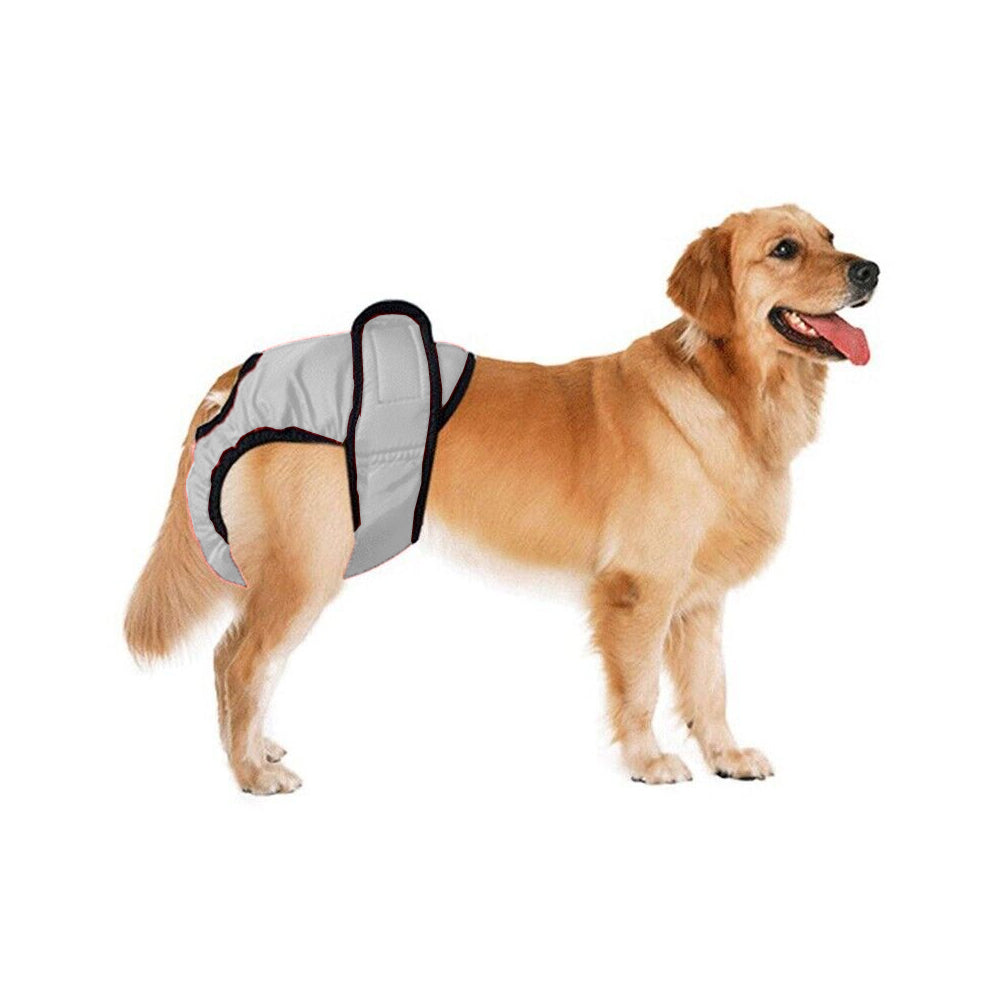Washable Female Pet Dog Cat Physiological Pant Sanitary Diaper Nappy Grey L