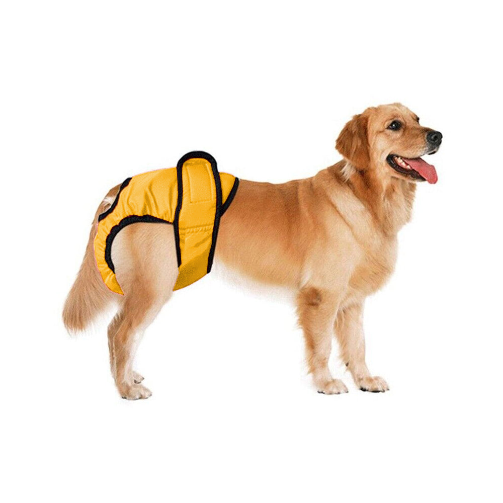 Washable Female Pet Dog Cat Physiological Pant Sanitary Diaper Nappy Yellow XL