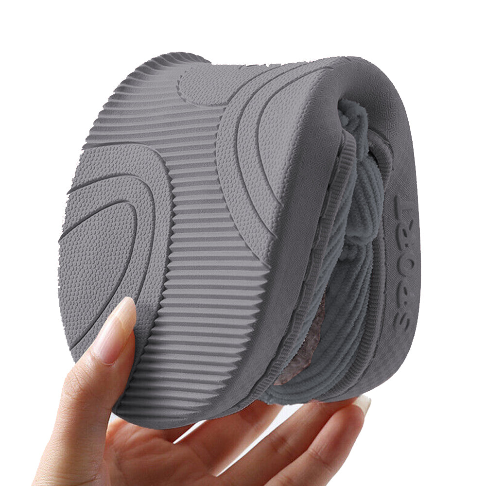 Women Men Winter Slipper Warm Plush Lined Anti-Slip Indoor Slippers Grey EU40