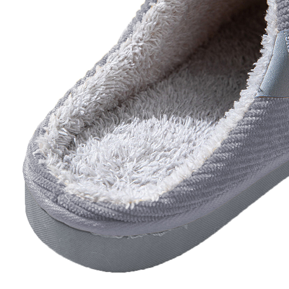 Women Men Winter Slipper Warm Plush Lined Anti-Slip Indoor Slippers Grey EU40