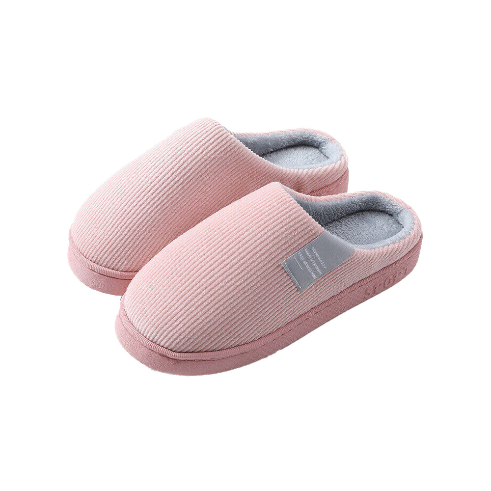 Women Men Winter Slipper Warm Plush Lined Anti-Slip Indoor Slippers Pink EU40