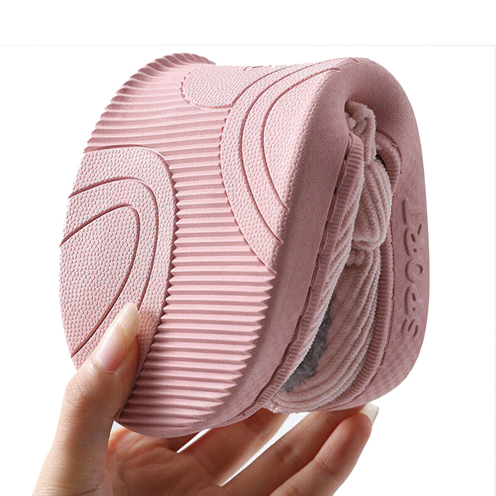 Women Men Winter Slipper Warm Plush Lined Anti-Slip Indoor Slippers Pink EU38
