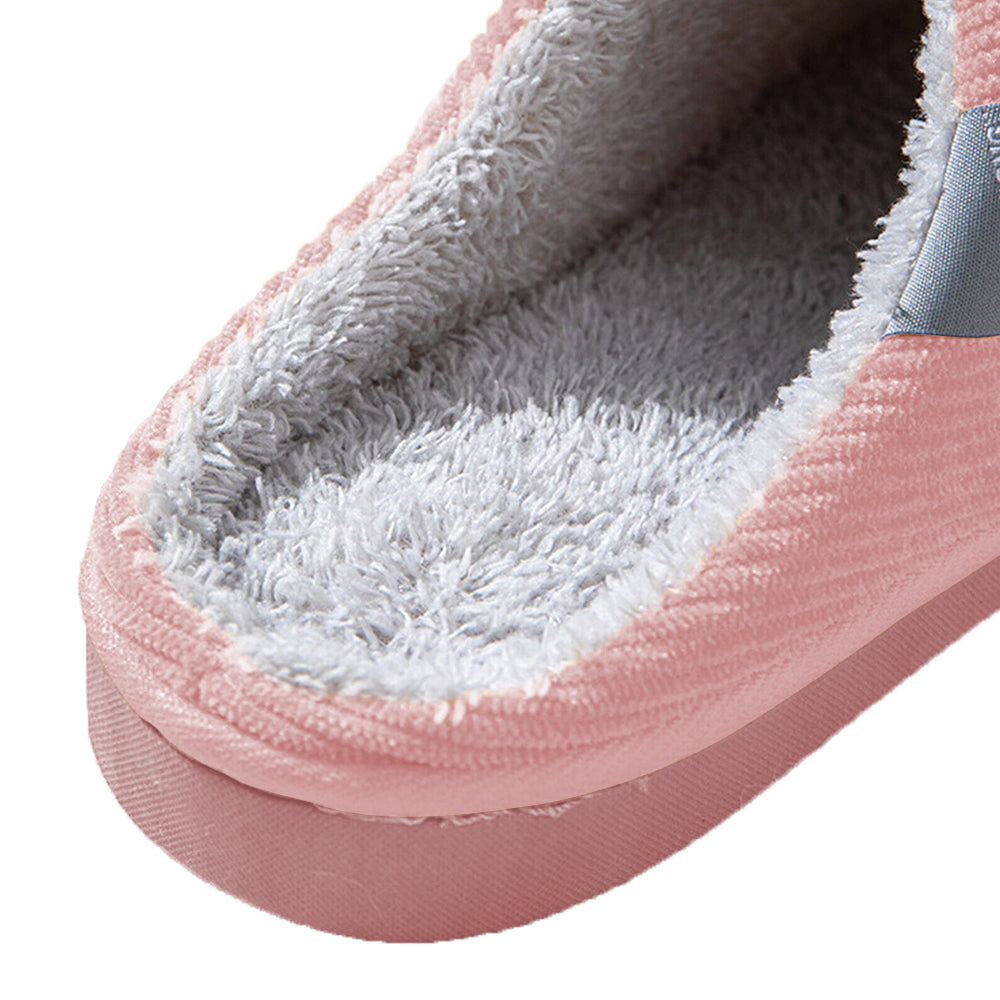 Women Men Winter Slipper Warm Plush Lined Anti-Slip Indoor Slippers Pink EU40