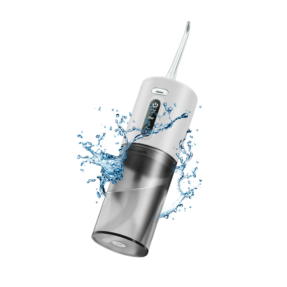 Electric Cordless Water Flosser Oral Irrigator with Five Nozzles White