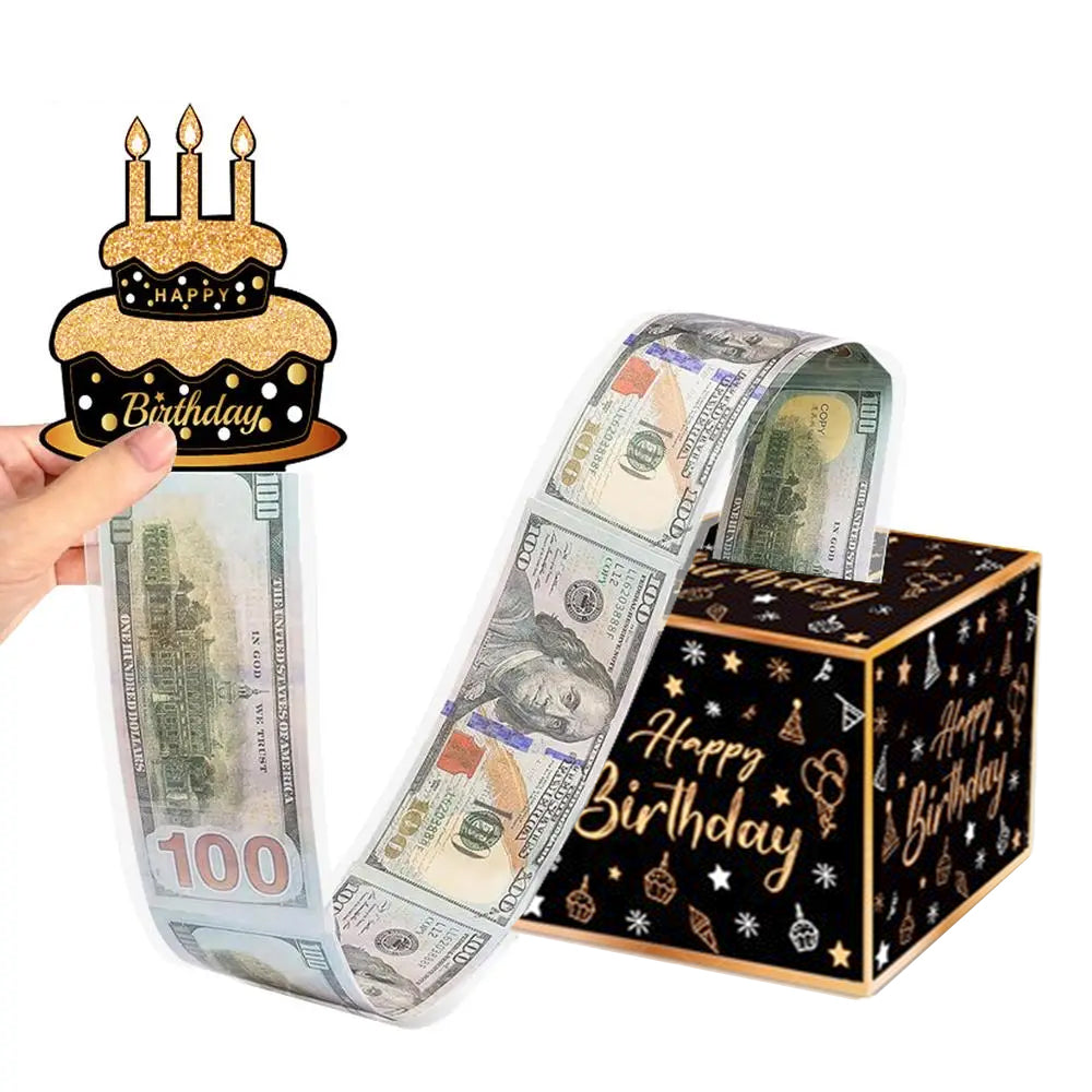Happy Birthday Money Box for Cash Set Pull-Out Surprise Box