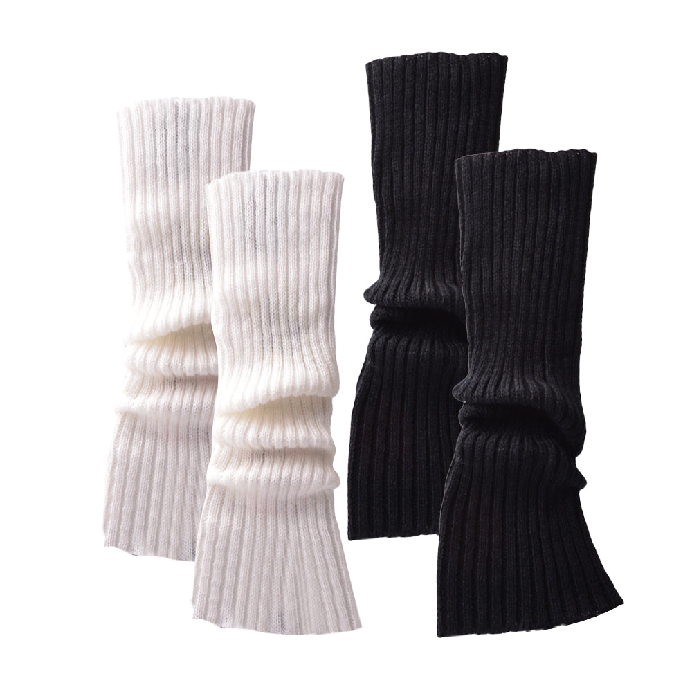 2 Pairs Leg Warmers for Women 80s Ribbed Knitted Long Socks for Party Sports