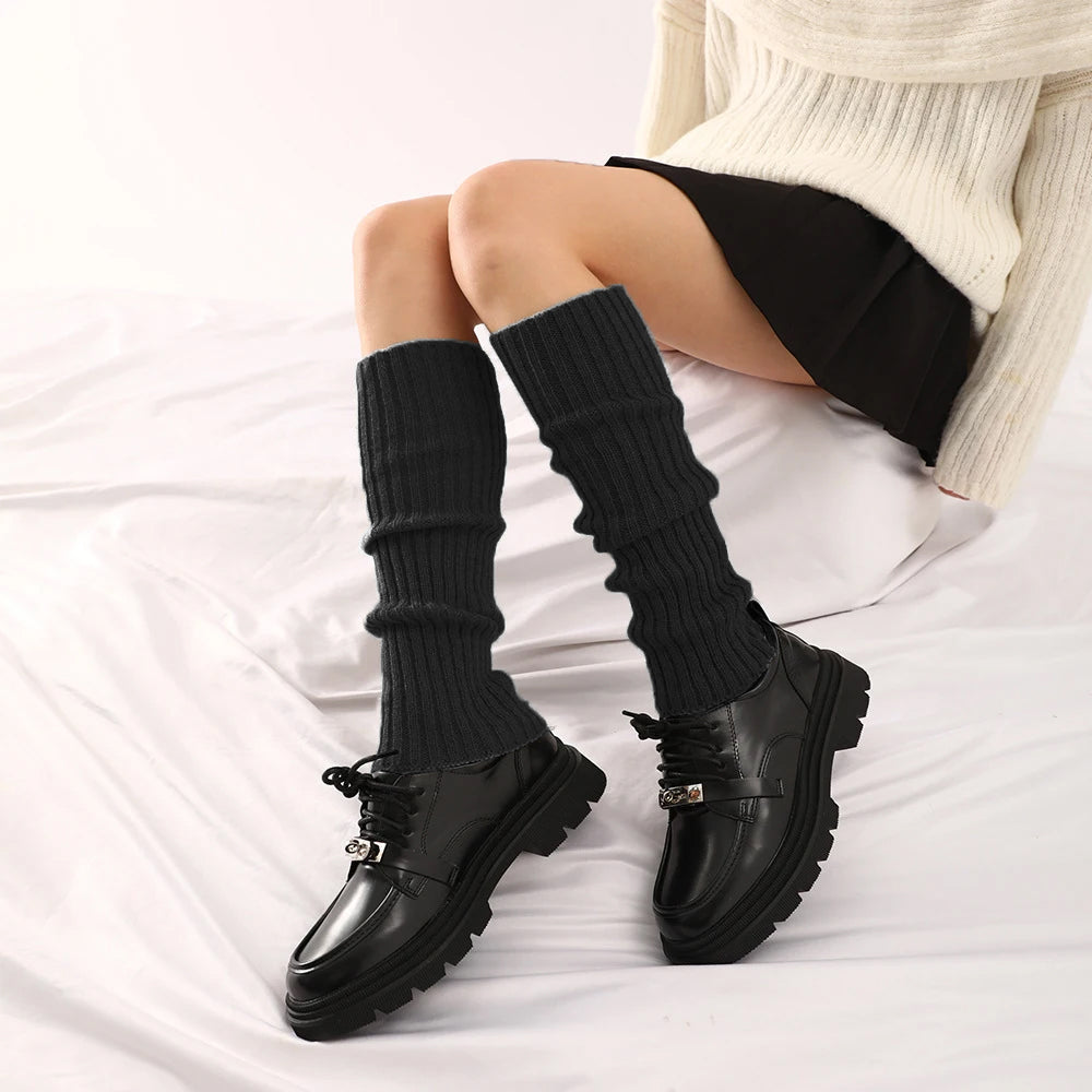 2 Pairs Leg Warmers for Women 80s Ribbed Knitted Long Socks for Party Sports
