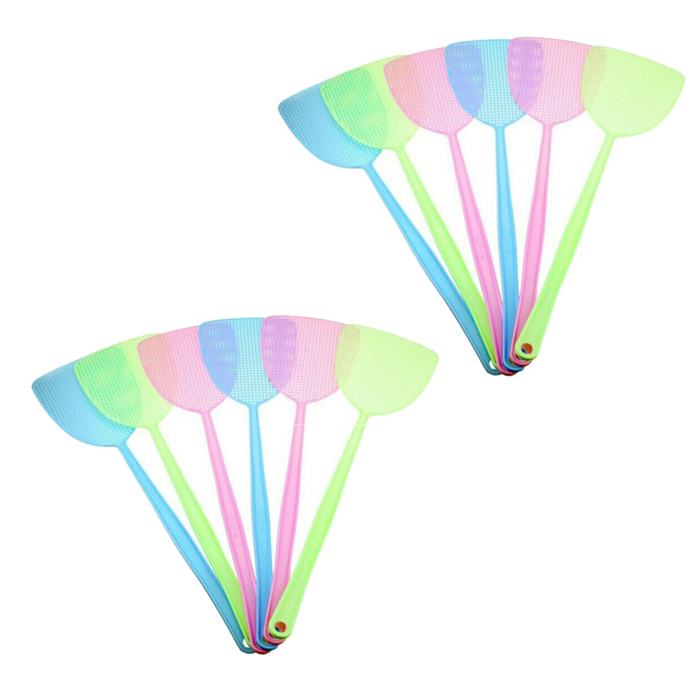 12Pcs Plastic Fly Swatter Manual Swat Pest Control with Long Handle