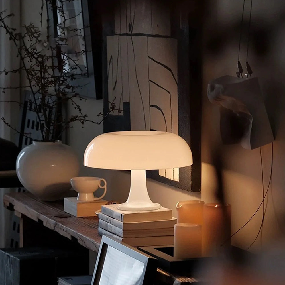 LED Dimmable Mushroom Table Lamp with 3 Lighting Modes for Bedroom Beige