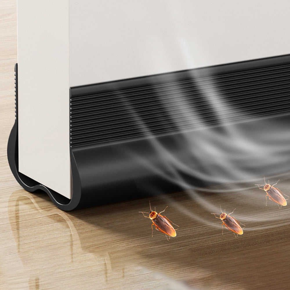 93cm Length Slide-On Under Door Seal Door Draft Stopper Black