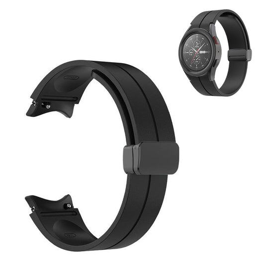 Magnetic Silicone Band Strap for Samsung Galaxy Watch 4/5/6 Pro Black