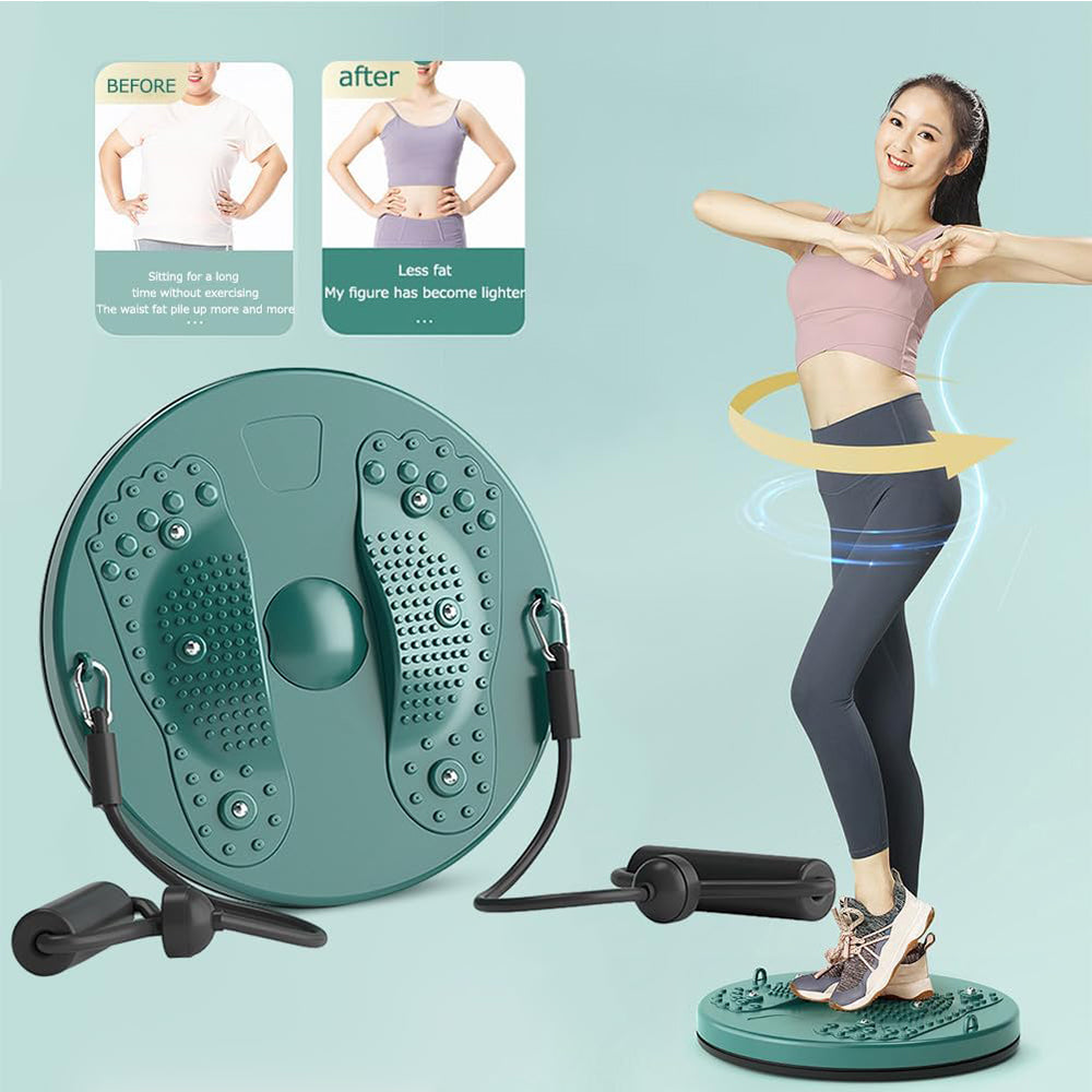 Twist Waist Board Foot Sole Massage Disc with Drawstrings Green