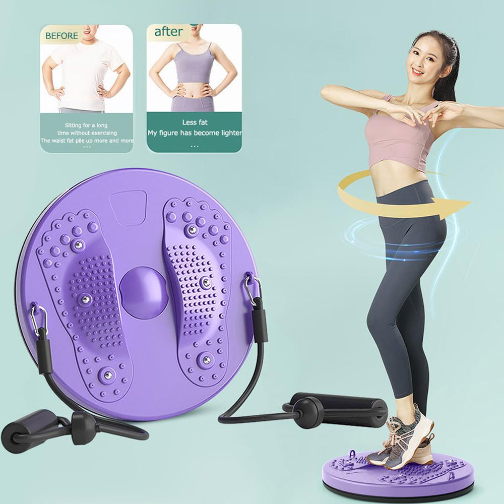 Twist Waist Board Foot Sole Massage Disc with Drawstrings Purple