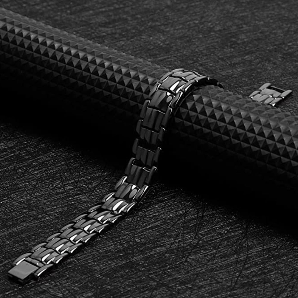 Pure Copper Bracelet with Double-Row Strong Magnets Black