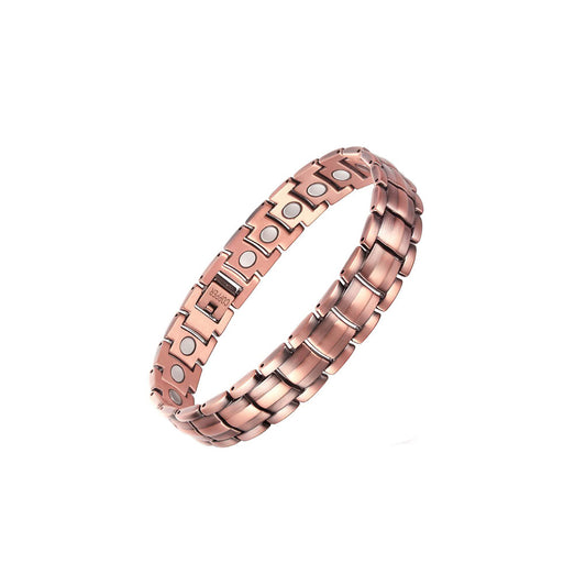 Pure Copper Bracelet with Double-Row Strong Magnets Bronze