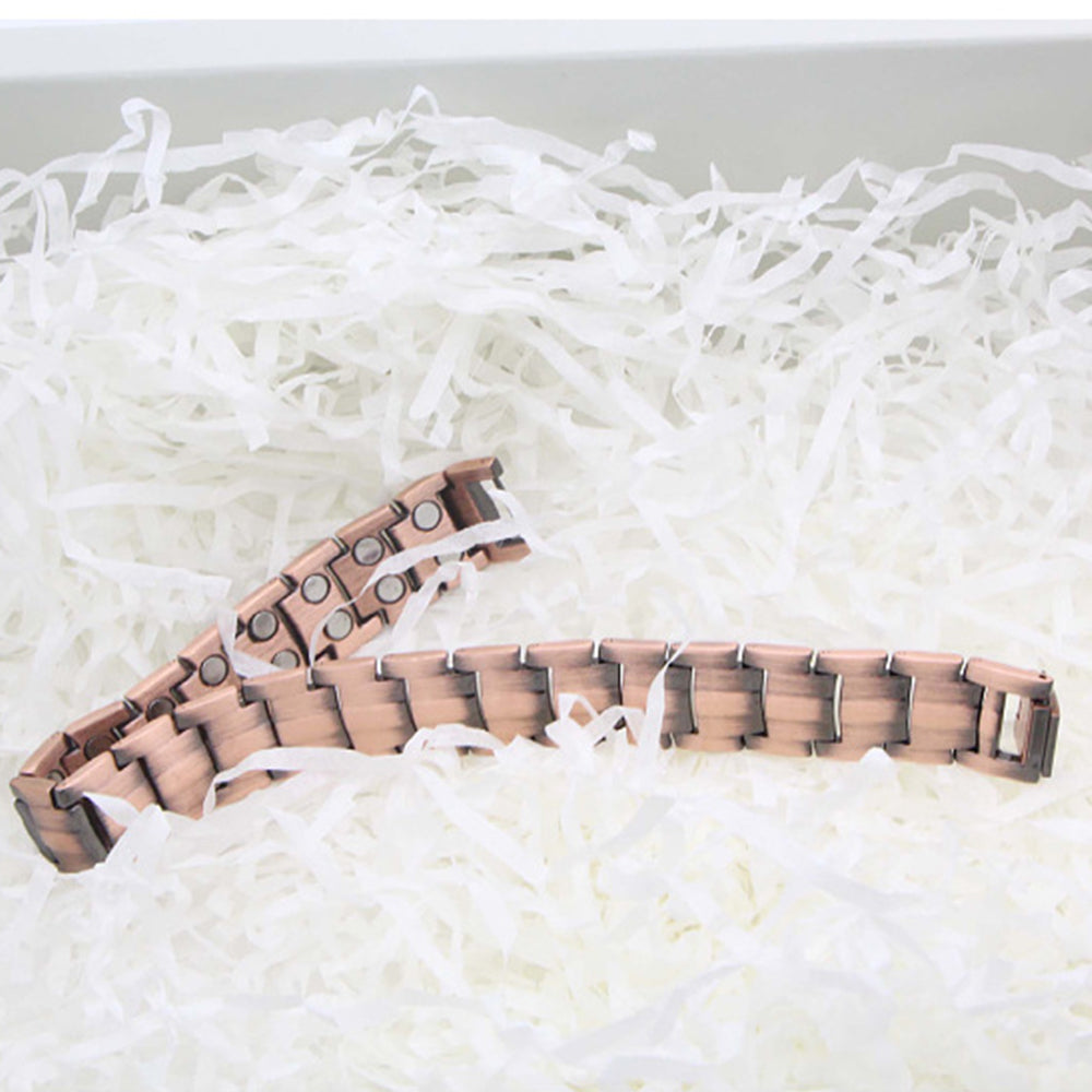 Pure Copper Bracelet with Double-Row Strong Magnets Bronze