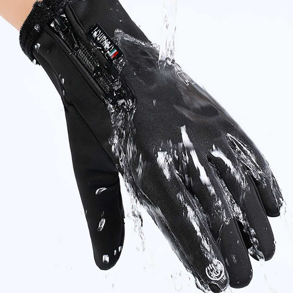 Winter Gloves 2 Finger Flip Touchscreen for Cycling Fishing Black XL