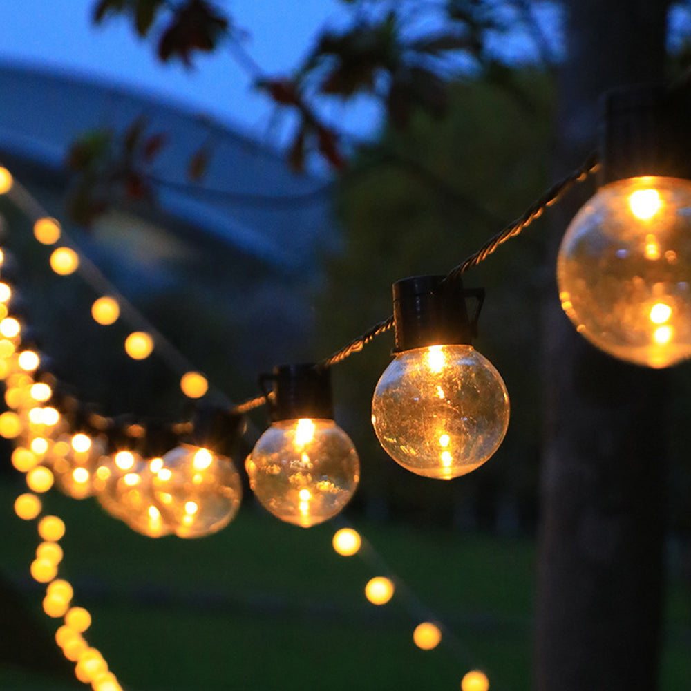 2Pcs Retro Solar String Lights Garden LED Festoon Party Globe 20 Bulbs Light