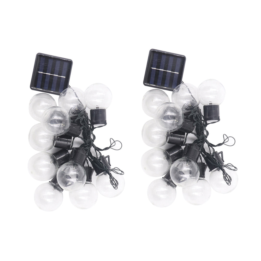 2Pcs Retro Solar String Lights Garden LED Festoon Party Globe 20 Bulbs Light