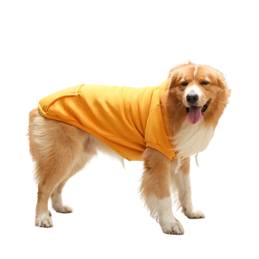 Warm Winter Pet Dog Hoodie with Pockets Yellow 3XL