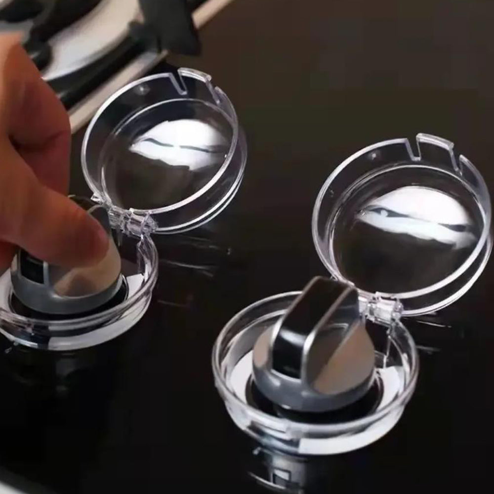 4Pcs Gas Stove Oven Knob Cover Padlock Protector
