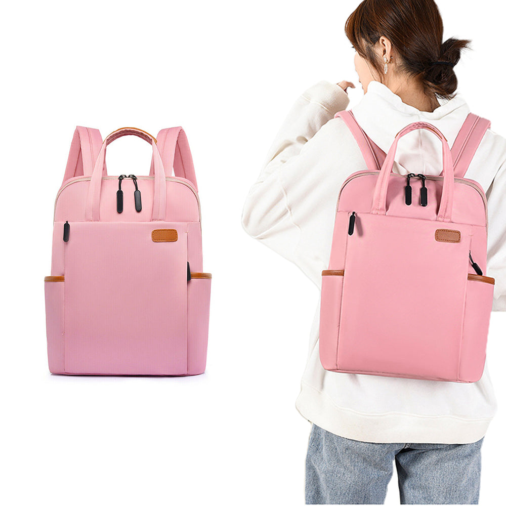 Women Laptop Backpack Rucksack Large Travel Bag School Bag Pink