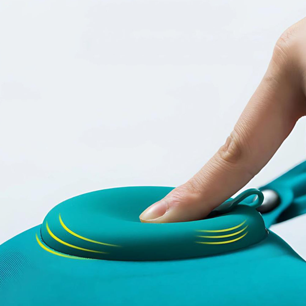 Press Type Inflatable U Shaped Travel Neck Pillow Flight Head Rest Cushion Green