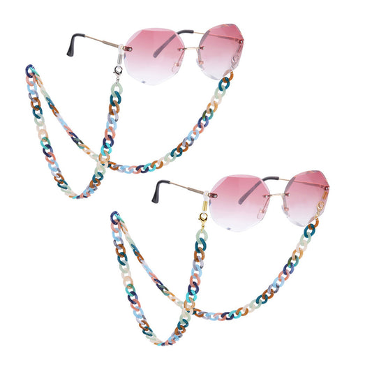2Pcs Acrylic Sunglasses Chain Reading Chain Glasses Holder Neck Cord