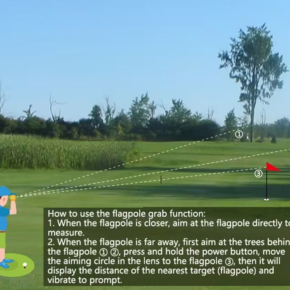 1200Yard Golf Rangefinder with Slope Compensation Flag Lock Vibration Magnetic