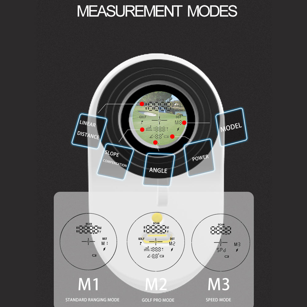 1200Yard Golf Rangefinder with Slope Compensation Flag Lock Vibration Magnetic