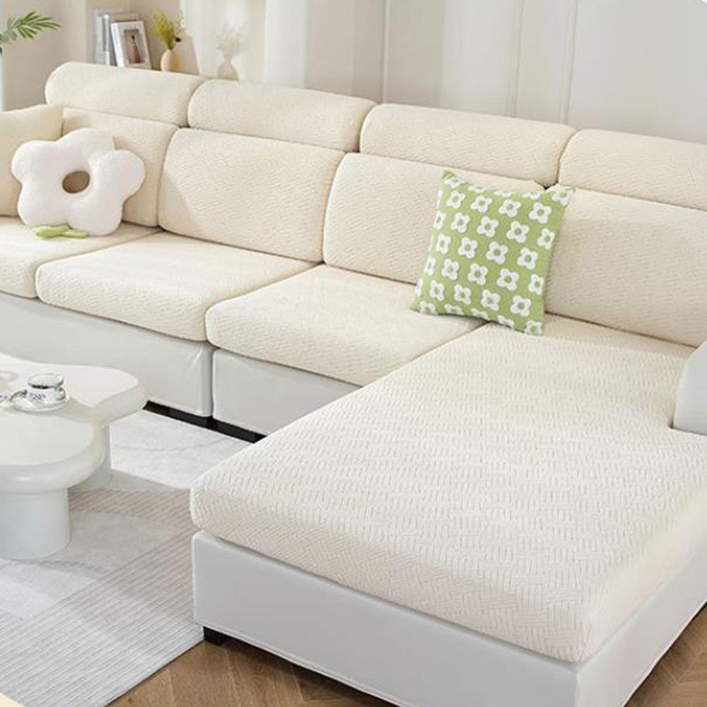 Sofa Cushion Cover Stretch Lounge Slipcover Protector Couch Cover Cream