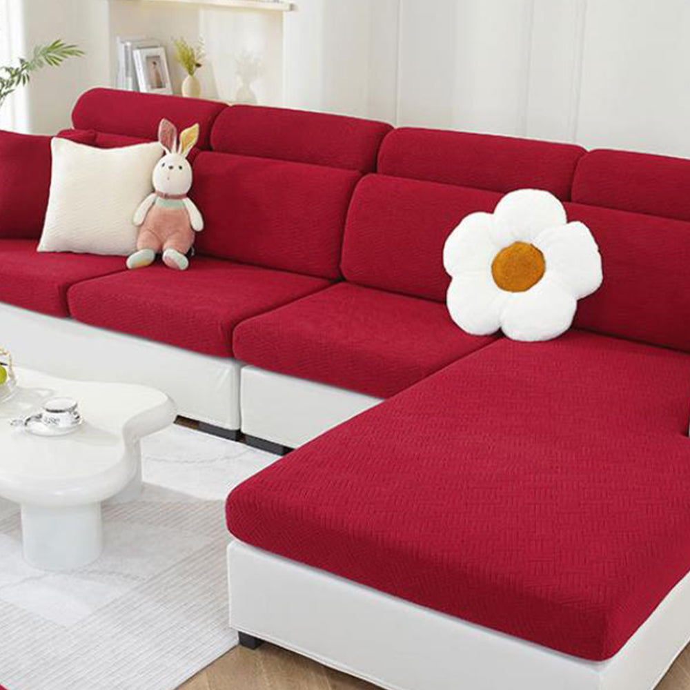 Sofa Cushion Cover Stretch Lounge Slipcover Protector Couch Cover Wine Red
