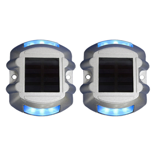 2Pcs Solar LED Pathway Driveway Light Lamp Dock Step Road Marker Light Blue