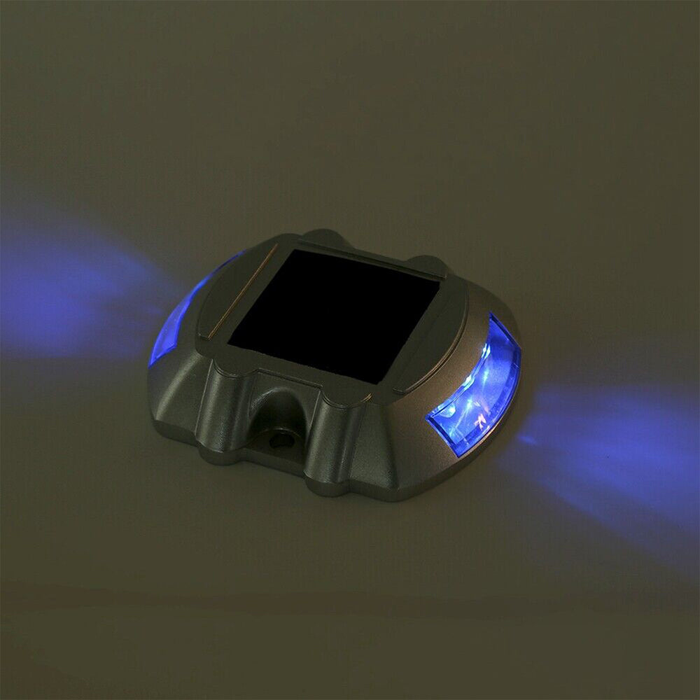 2Pcs Solar LED Pathway Driveway Light Lamp Dock Step Road Marker Light Blue