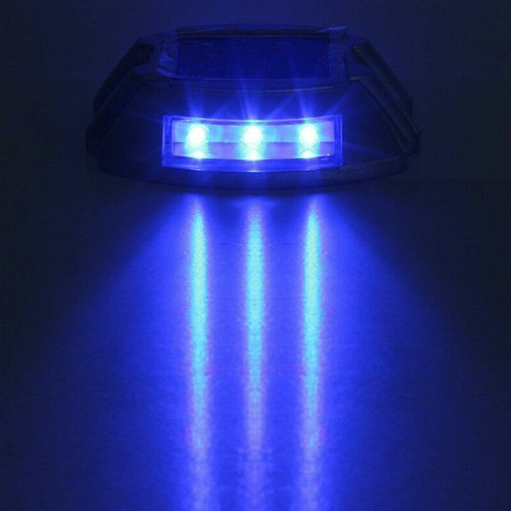 2Pcs Solar LED Pathway Driveway Light Lamp Dock Step Road Marker Light Blue
