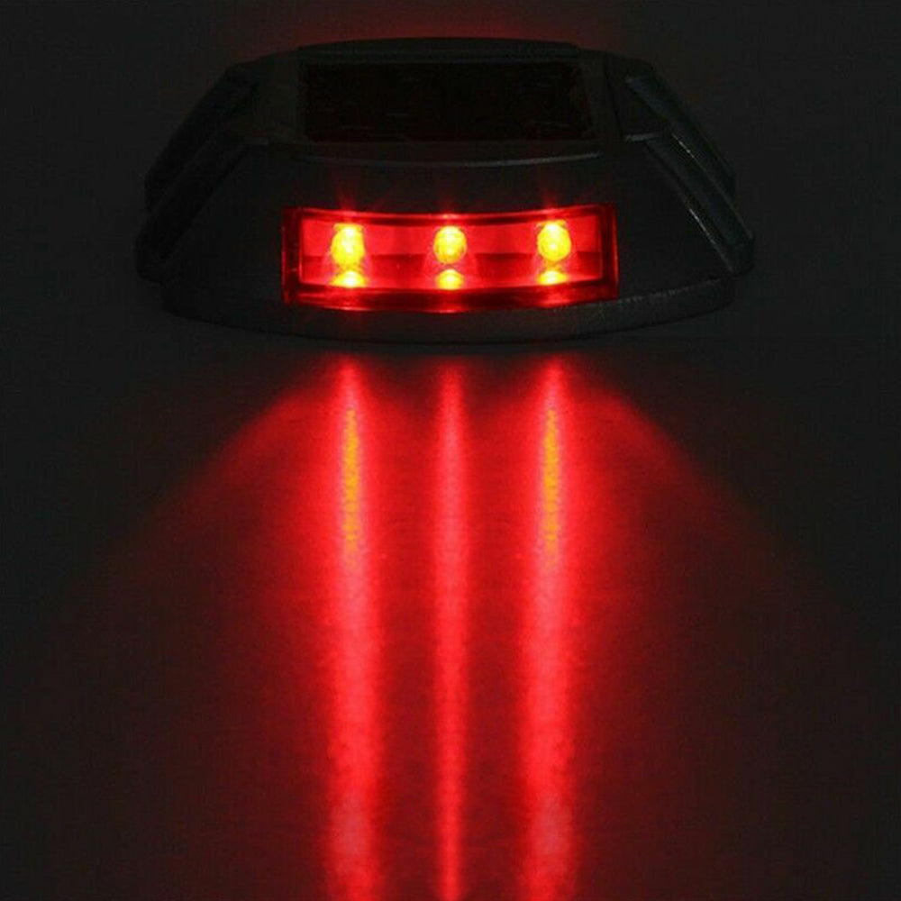 2Pcs Solar LED Pathway Driveway Light Lamp Dock Step Road Marker Light Red