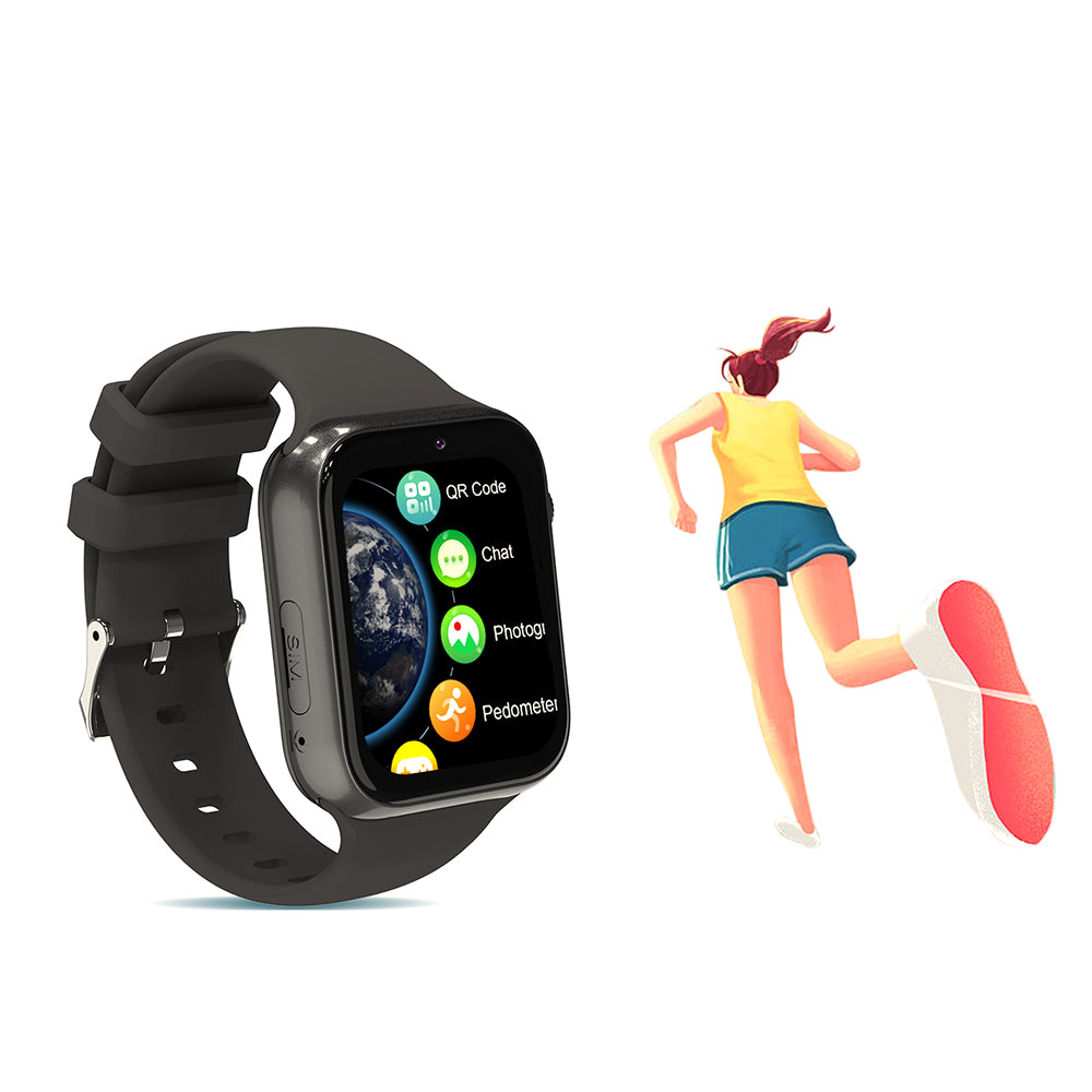 4G WIFI Kids Smart Watch with HD Camera Activity Tracker Black