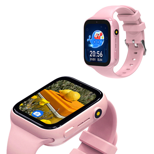 4G WIFI Kids Smart Watch with HD Camera Activity Tracker Pink