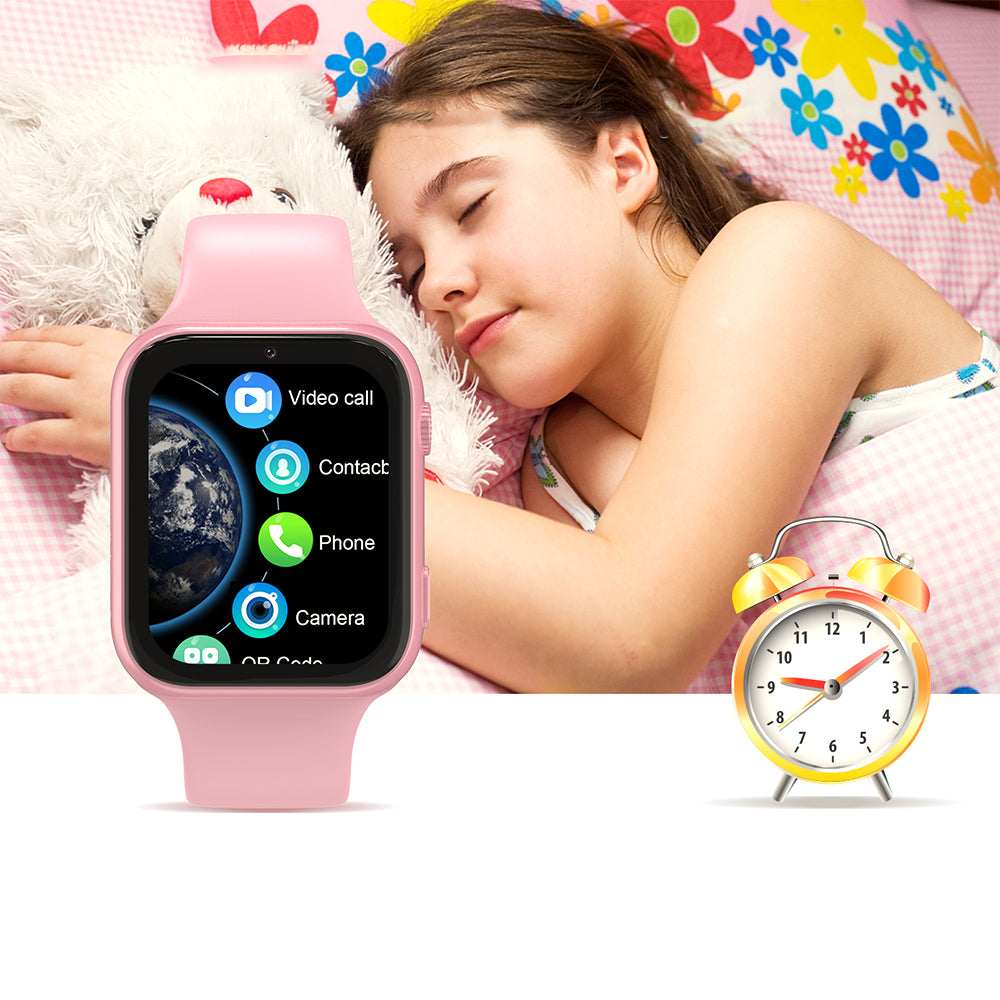 4G WIFI Kids Smart Watch with HD Camera Activity Tracker Pink