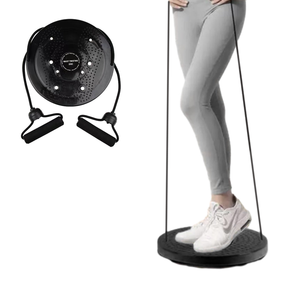 Twist Waist Board Foot Sole Massage Balance Rotating Disc with Drawstring Black