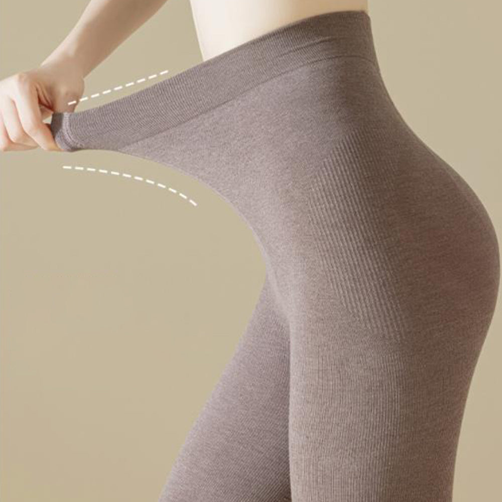 Women's Winter Thermal Lined Legging Warm High Waist Stretch Slim Pant Coffee