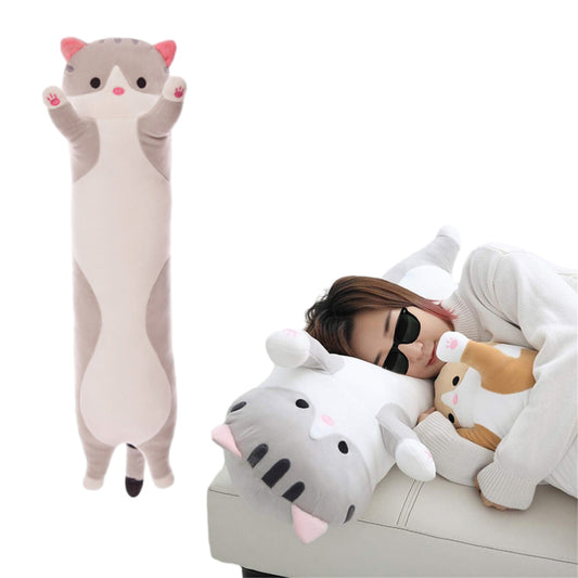 130cm Soft Cute Plush Cat Doll Toy Stuffed Kitten Pillow Cushion Grey