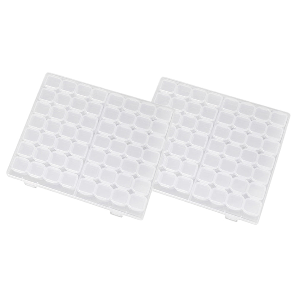2Pcs 56 Grid Clear Mini Portable Organizing Box Jewelry Box Pill Box Organizer