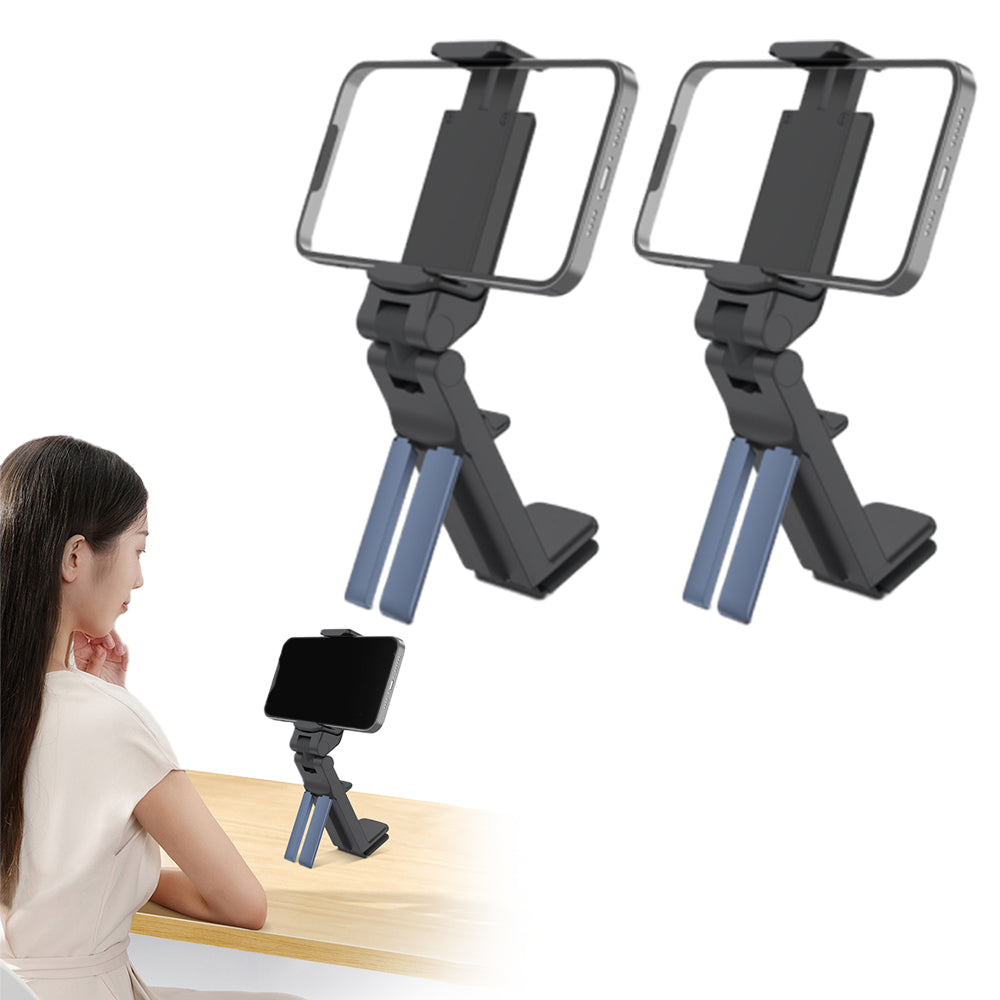 2Pcs Portable Phone Holder Foldable Adjustable Travel Stand Desk Mount Clamp