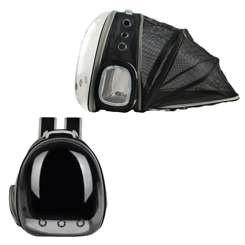 Pet Carrier Backpack Expandable Outdoor Large Capacity Pet Backpack Black