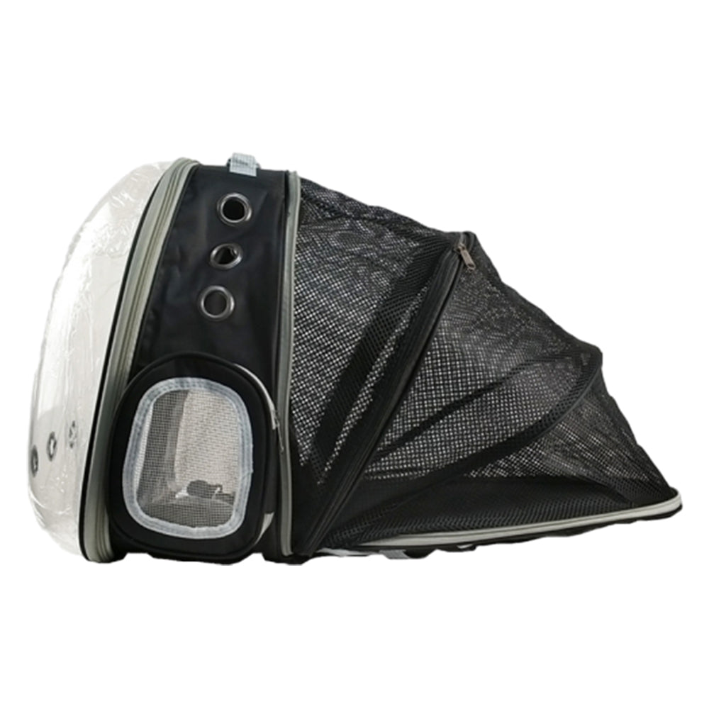 Pet Carrier Backpack Expandable Outdoor Large Capacity Pet Backpack Black