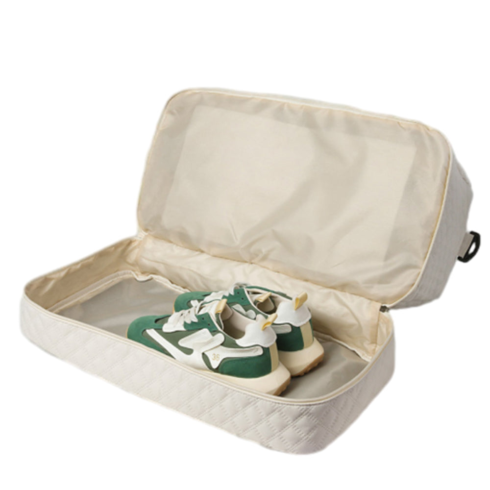 Large Capacity Travel Duffel Bag Versatile Shoe Compartment Tote Bag Beige